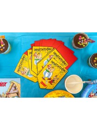 8 INVITATION CARDS + ENVELOPES ASTERIX® 10CM X 14.8CM