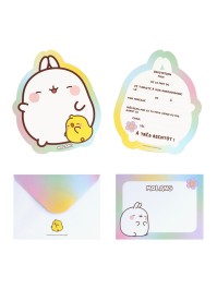 8 CARTONS INVITATION + ENVELOPPES MOLANG © 16.7CM X 13.8CM