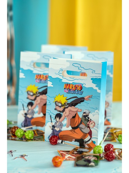 SET 4 PAPER BAGS NARUTO SHIPPUDEN ©  15.8CM X 23.6CM HT