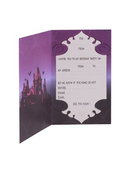 8 INVITATION CARDS WEDNESDAY © (ENGLISH) 10CM X 16CM