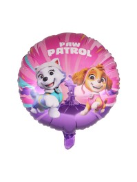 PINK ROUND MYLAR BALLOON PAW PATROL © DIA 43CM