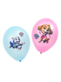 SET 6 PINK LATEX BALLOONS 2 ASSORTED PAW PATROL © DIA 27CM