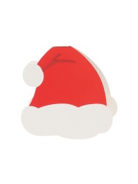 6 PAPER TABLE PLACE CARDS XMAS HAT METAL RED 6CM X 7CM