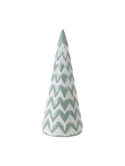WOODEN TENDER GREEN/WHITE SUMMIT XMAS TREE DIA 13.5CM X 35CM