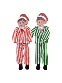 PYJAMA POUR LUTIN FARCEUR COL ASS ROUGE ET VERT 12.5CM X 0.5CM X 40CM