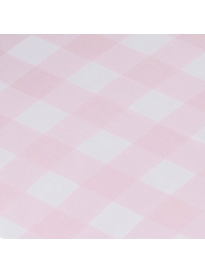 TABLE RUNNER CHIFFON WATER PINK GINGHAM 28CM X 3M