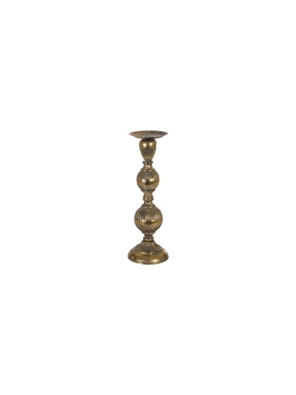 KERZENLEUCHTER METALL GOLD EFFEKT VERWITTERT DIA 13CM X 43CM