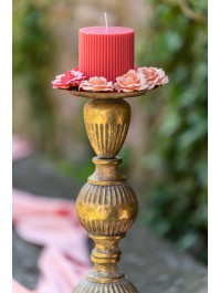 CHANDELIER METAL DORE EFFET VIEILLI DIA 13CM X 43CM