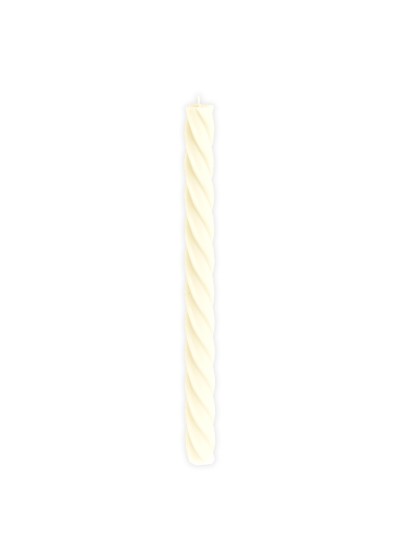 SET 2 FACKELKERZEN GEDREHT ELFENBEIN DIA 2.2CM X 26CM