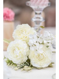 BLUMENSTRAUSS 3 RANUNKELN WEISS 32CM