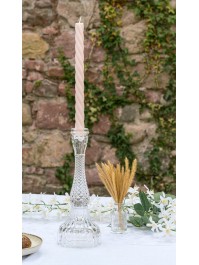 CLEAR GLASS TAPER CANDLE HOLDER SYMPHONY BIG SIZE DIA 10.5CM X 27CM