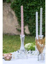 BOUGEOIR FLAMBEAU VERRE TRANSPARENT SYMPHONIE MM DIA 10CM X 20.8CM