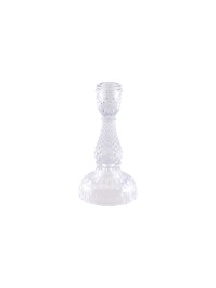 BOUGEOIR FLAMBEAU VERRE TRANSPARENT SYMPHONIE PM DIA 8.3CM X 16.3CM
