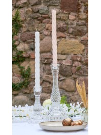 CLEAR GLASS TAPER CANDLE HOLDER SYMPHONY SMALL SIZE DIA 8.3CM X 16.3CM