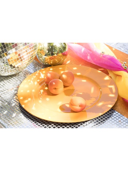 SHINY ORANGE PP CHARGER PLATE DIA 33CM
