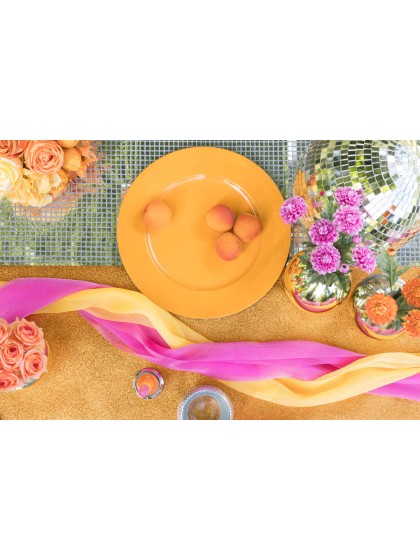 SHINY ORANGE PP CHARGER PLATE DIA 33CM