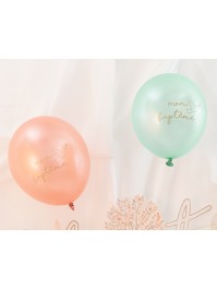 SET 6 LATEX BALLOONS MON BAPTEME DIA 27CM