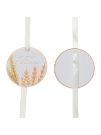 8 CARTON TAGS W/ RIBBON UN JOUR PRECIEUX DIA 5CM