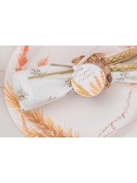 8 ETIQUETTES CARTON AVEC RUBAN UN JOUR PRECIEUX DIA 5CM