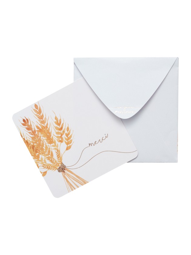 8 CARTES DE REMERCIEMENT + ENVELOPPES UN JOUR PRECIEUX 10CM X 10CM