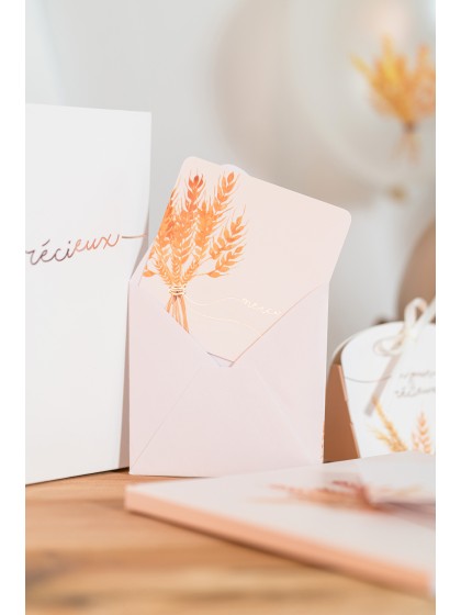 8 THANK YOU CARDS + ENVELOPES UN JOUR PRECIEUX 10CM X 10CM