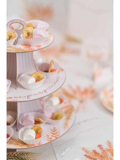 STÄNDER PETITS-FOURS KARTON 3 EBENEN EIN KOSTBARER TAG DIA 30.5CM / 24.5CM / 18CM X 33CM