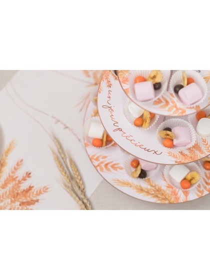 CARTON CAKES STAND 3 LEVELS UN JOUR PRECIEUX DIA 30.5CM / 24.5CM / 18CM X 33CM