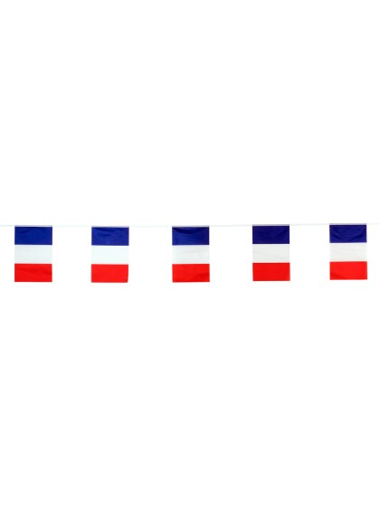 GUIRLANDE 5M DE 10 DRAPEAUX FRANCE 5M / DRAPEAU 20CM X 30CM