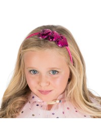 SERRE TETE 3 COEURS A SEQUINS ROSES 