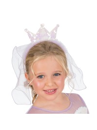 SERRE TETE COURONNE A SEQUINS ET VOILE MAUVE 