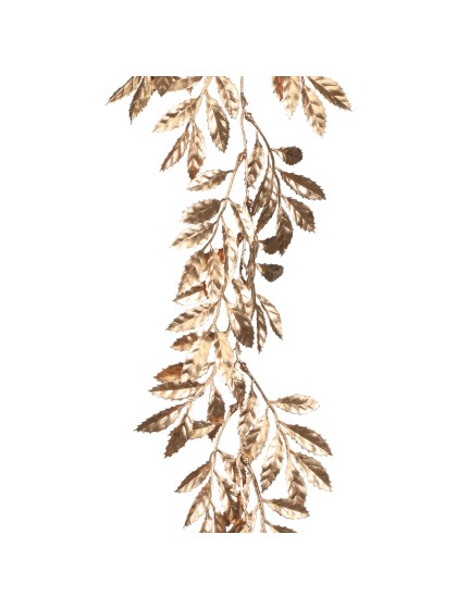 GUIRLANDE FEUILLES DE HOUX DOREES 22CM X 1.5M