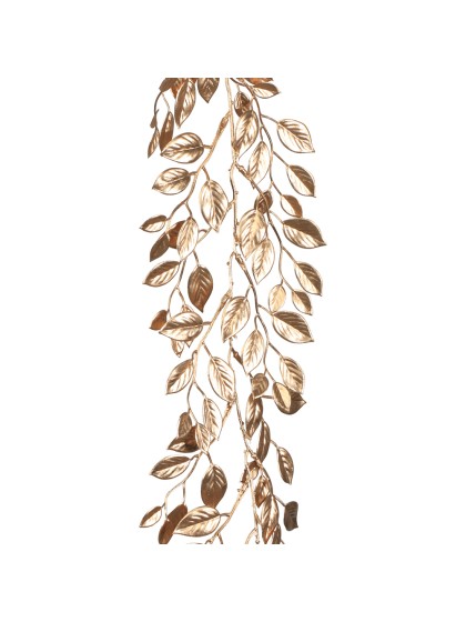 GUIRLANDE FEUILLES DE GARDENIA DOREES 20CM X 1.5M