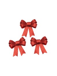 3 NOEUDS PVC PAILLETES HQ ROUGES 10CM X 12.7CM