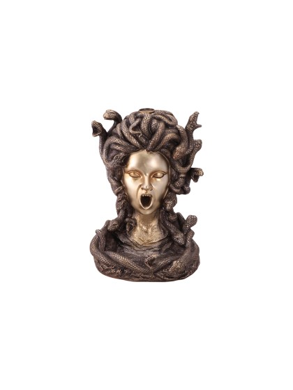 FONTAINE A ENCENS POLYRESINE MEDUSA 13CM X 13CM X 18.5CM