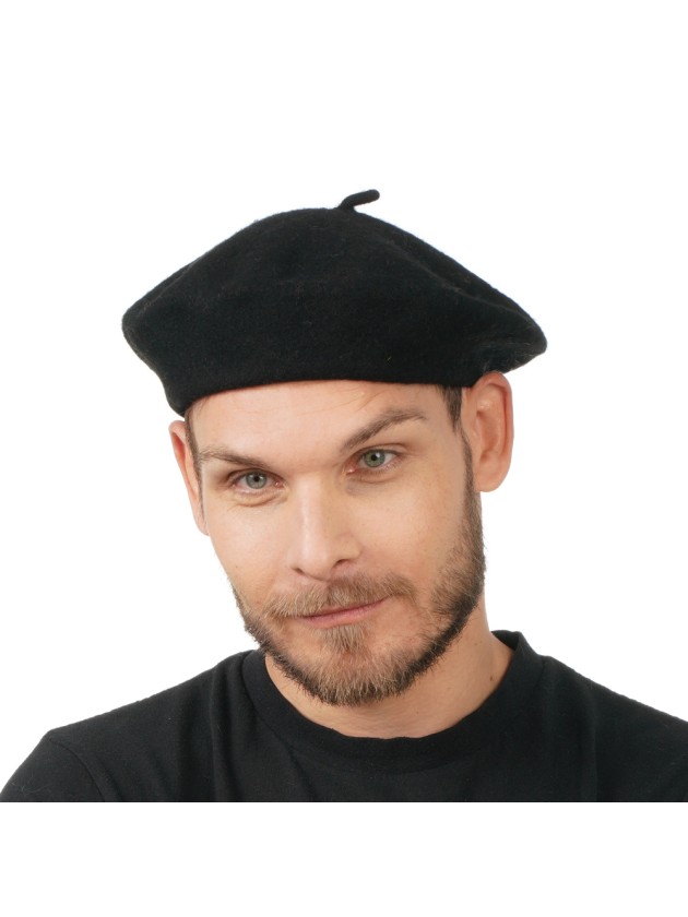 BARET SCHWARZ 80% WOLLE Einheitsgröße