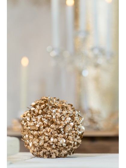 BOULE DE BUIS OR MAT DIA 13CM