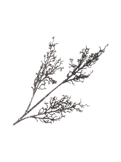 BRANCHE FEUILLAGE HALLOWEEN NOIR PAILLETE 70CM