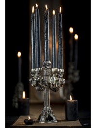 POLYRESIN BRONZE SKULLS CANDLE HOLDER FOR 5 CANDLES 19CM X 19CM X 27.5CM