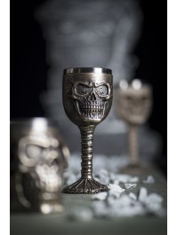 CALICE RESINE TETE DE MORT BRONZE 7.5CM X 7.5CM X 18.5CM - 200ML