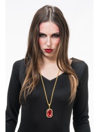COLLIER RUBIS DE VAMPIRE PENDENTIF 3CM X 4CM / CHAINE 72CM