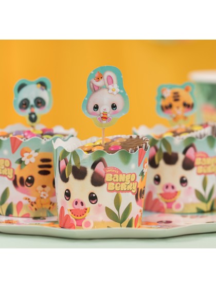 SET 8 CUPCAKE STICKS BANGOBERRY © 3CM X 8CM HT