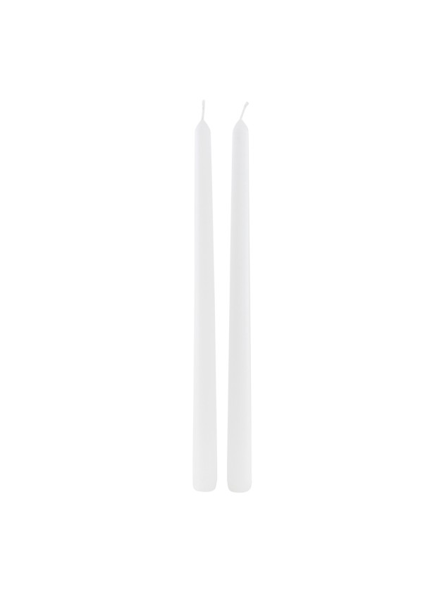 PACK 10 BOUGIES FLAMBEAU BLANC 8H DIA 2CM X 30CM