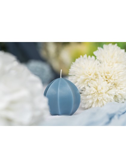 STEEL BLUE CARAMBOLA CANDLE 7.1CM X 7.1CM X 7.2CM