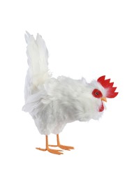 PICOTA WHITE HEN WITH FEATHERS 28CM X 14CM X 37CM