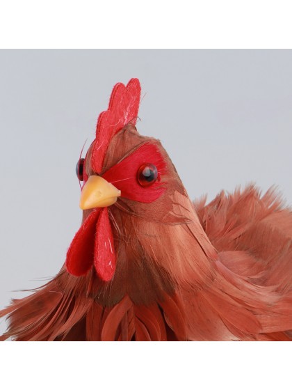 SMALL HEN WITH NATURAL COLORED FEATHERS 20CM X 12CM X 20CM