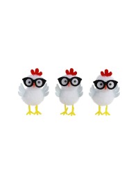 3 POULETTES WEISS BRILLE 3.5CM X 3CM X 5CM