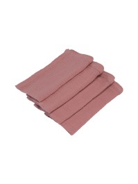 4 POWDER PINK EMBOSSED COTTON NAPKINS 40CM X 40CM
