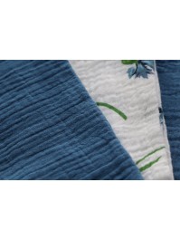 4 DENIM BLUE EMBOSSED COTTON NAPKINS 40CM X 40CM