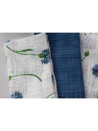 4 SERVIETTEN BAUMWOLLKREPP BLEUETS 40CM X 40CM