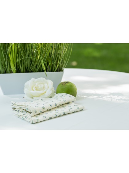 4 MYOSOTIS EMBOSSED COTTON NAPKINS 40CM X 40CM